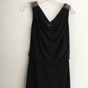 Black Dress with Jewels at the Shoulder